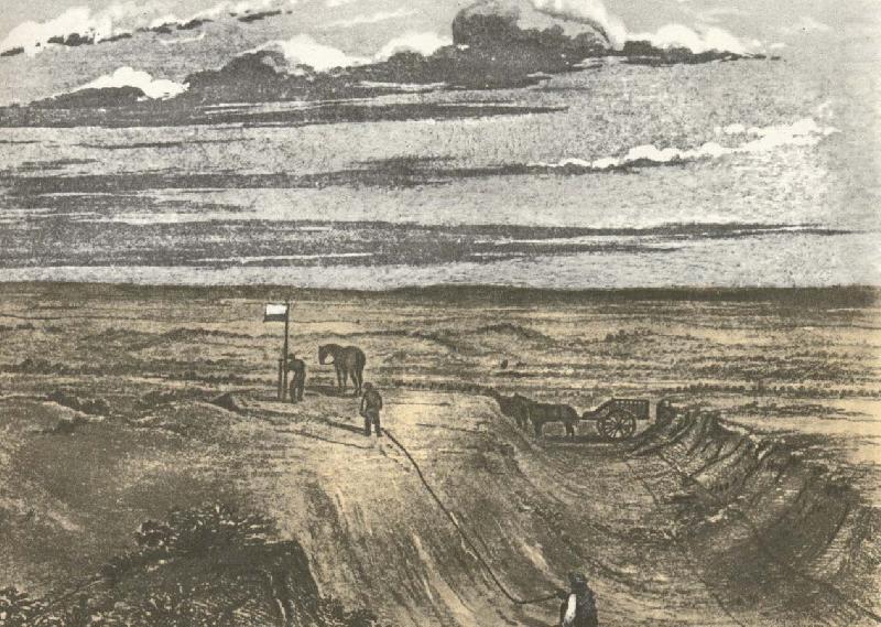 sturt och hans foljeslagare under kartmatning vid farden till det inre av australien 1844-45., william r clark